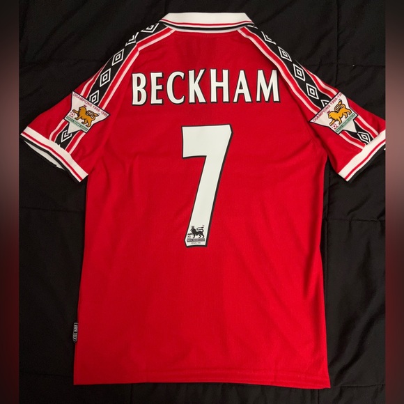 Beckham #7 Manchester Jersey Retro 1998 Shortsleeve With badges S-M Shirts